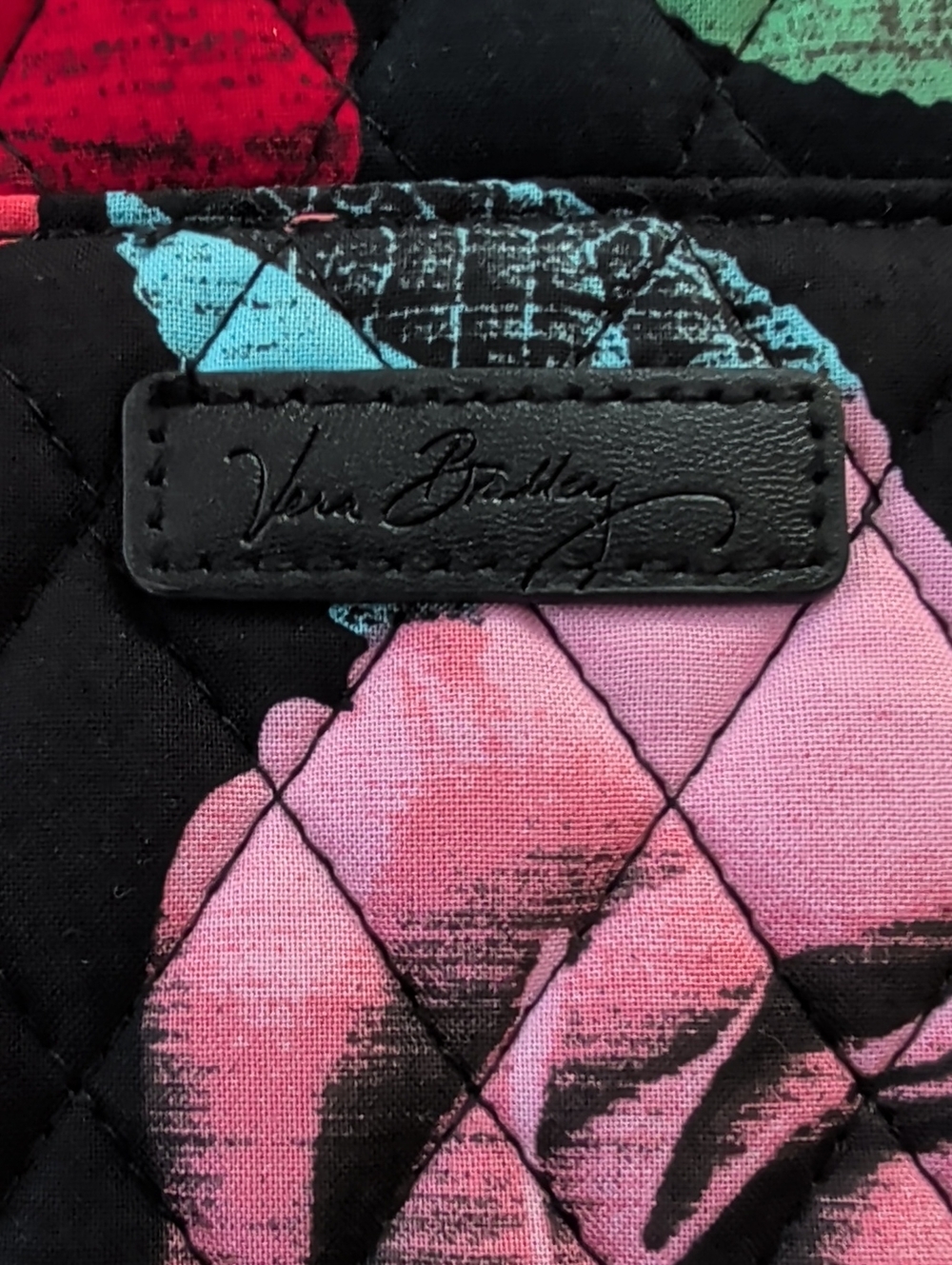 Vera Bradley Havana Rose Black Quilted Hanging Travel Cosmetic Bag New SALE!! - Picture 2 of 14